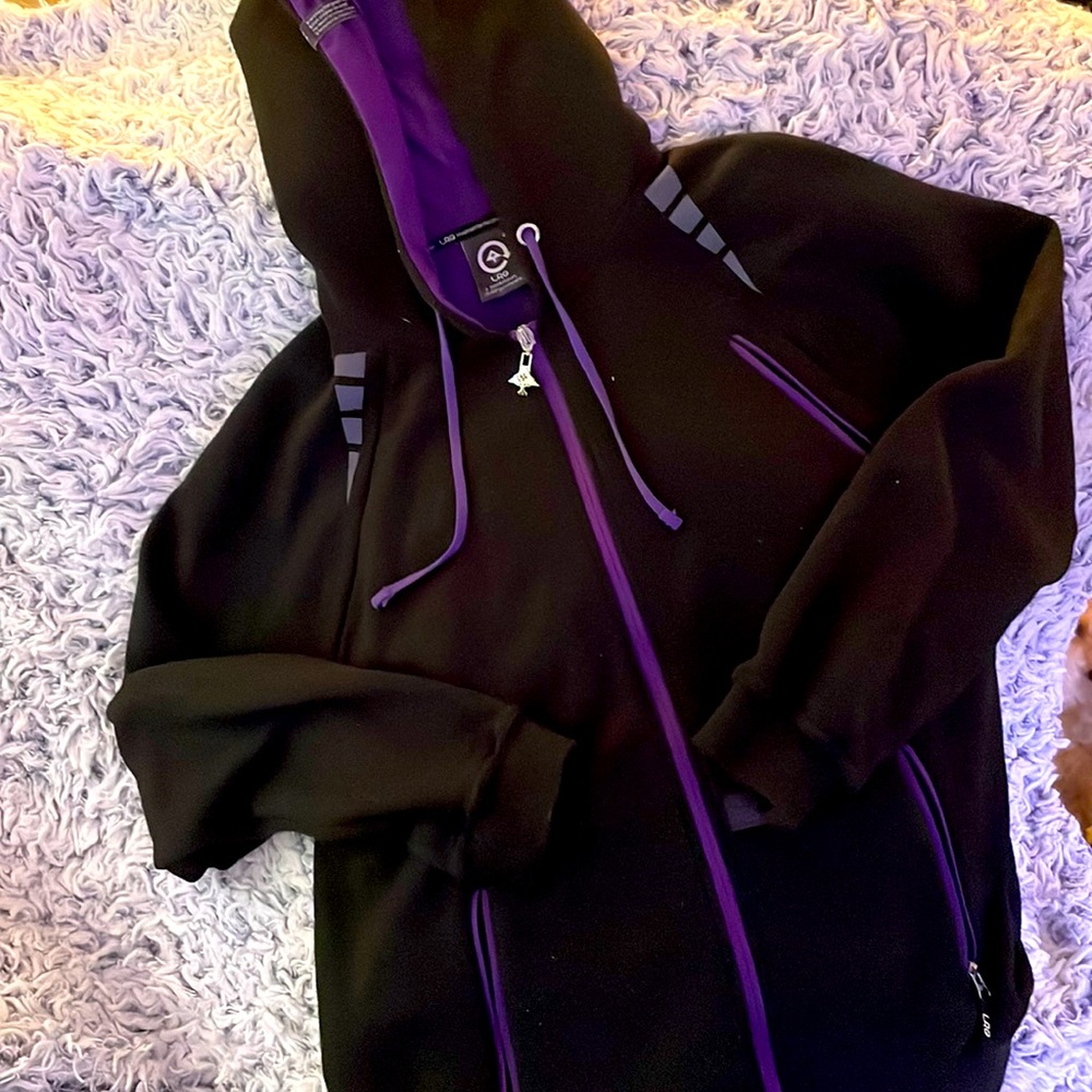 Lifted Research Group Fleece Lined Zip Up Hooded Jacket